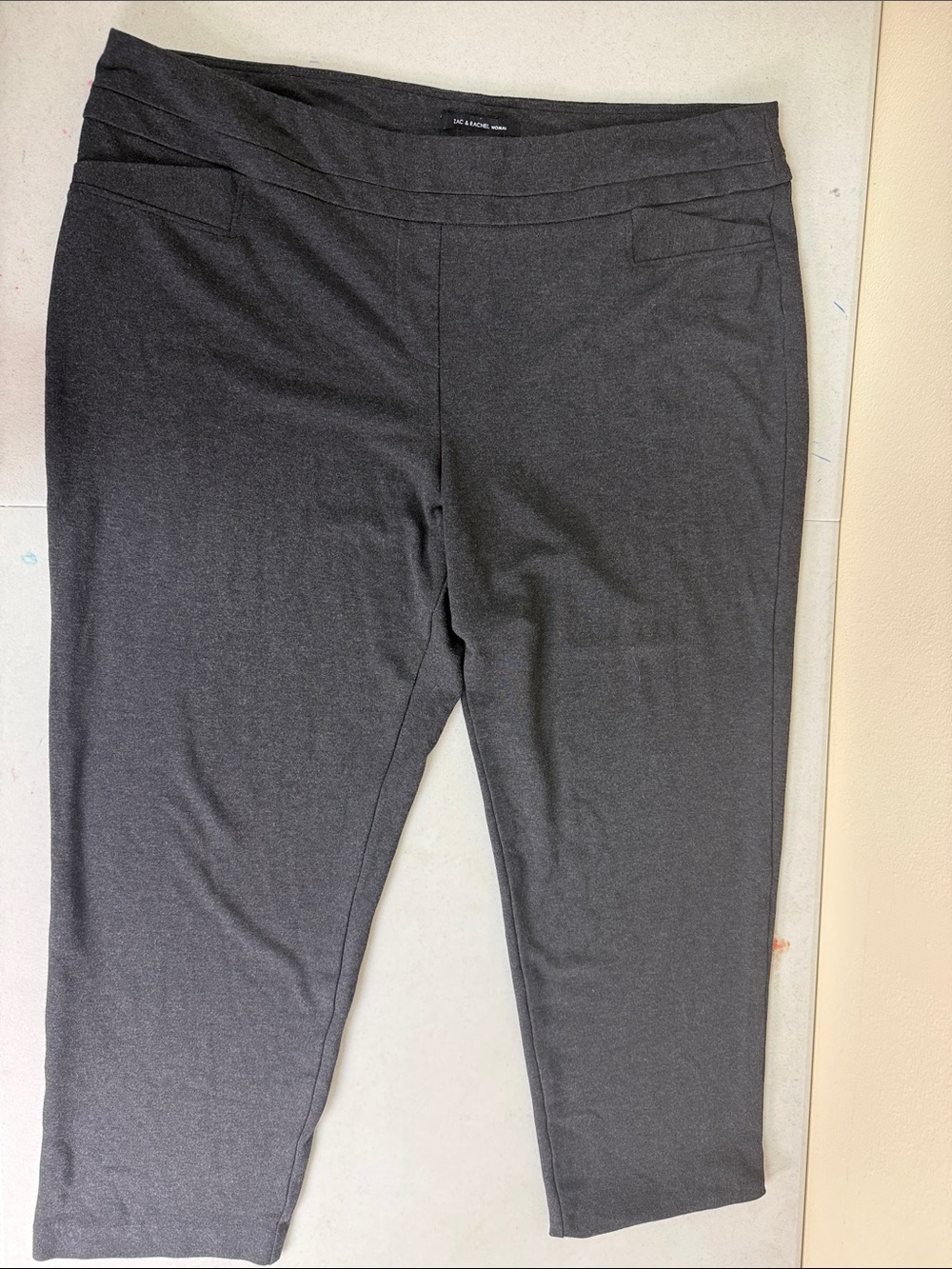 Zac & Rachel Charcoal Stretch Ponte Cropped Pants